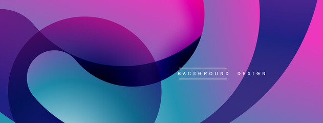 Wall Mural - Abstract overlapping lines and circles geometric background with gradient colors