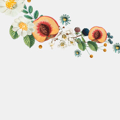 Wall Mural - Botanical side border vector with design space