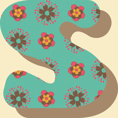 Poster - Letter S from the alphabet vector seamless repeat pattern print background