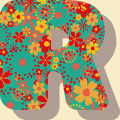 Poster - Letter R from the alphabet vector seamless repeat pattern print background