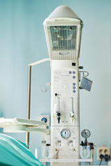 Wall Mural - A device for resuscitation of infants and checking the child on the Apgar scale after delivery. Machine for oxygen supply and resuscitation of the baby after childbirth