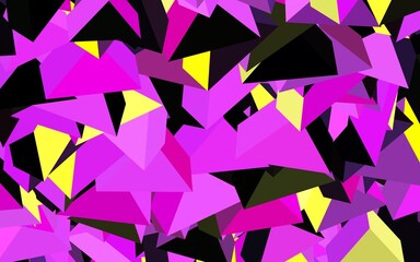 Dark Pink, Yellow vector layout with lines, triangles.