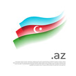 Azerbaijan flag watercolor. Stripes colors of the azerbaijani flag on a white background. Vector stylized design national poster with az domain, place for text. State patriotic banner of azerbaijan