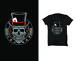 Skull Gambler Illustration Tshirt Design