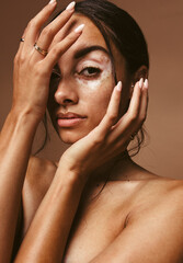 Wall Mural - portrait of woman with vitiligo