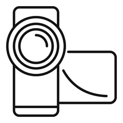 Poster - Record camcorder icon outline vector. Video camera