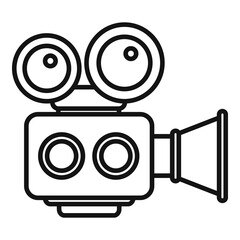 Poster - reel camera icon outline vector. video camcorder