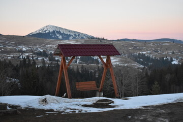 Sticker - ski resort in winter