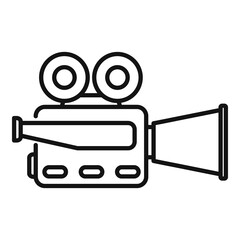Poster - Reel cinema camera icon outline vector. Video camcorder