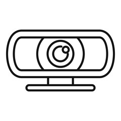 Poster - Conference web camera icon outline vector. Video camcorder