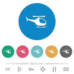 Sticker - Helicopter silhouette flat round icons