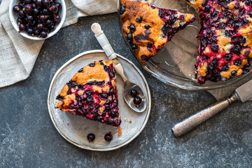 Canvas Print - Black currant cake