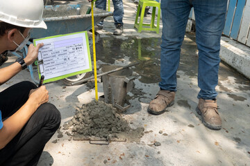 Steel fiber concrete slump test