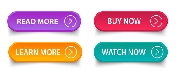 Poster - Button icons set isolated on white background. Collection of trendy buttons icon for web site, icon template and ui. Useful for label, clipart, banner and app. Flat action button, vector illustration