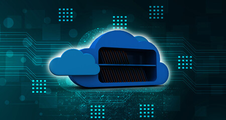 Poster - 3d rendering cloud  folder network
 