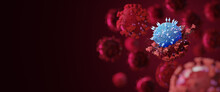 Micro Coronavirus(covid-19) Cell Delta Plus Variant,B.1.1.529 Omicron,b.1640.1.COVID 19 Delta Plus Variant Sars Ncov 2 2021.Mutated Coronavirus SARS-CoV-2 Flu Disease Pandemic,3D Render Illustration