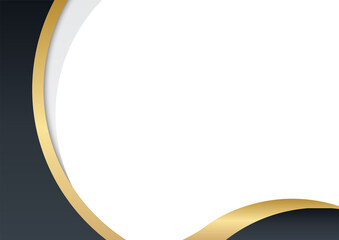 Poster - Gold and black gradient wave background. Vector illustration design for business corporate presentation, banner, cover, web, flyer, business card, poster, game, texture, slide, and magazine.