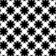 Poster - Checker petals wallpaper. Vector seamless shapes ornament. Repeated abstract flower shape.