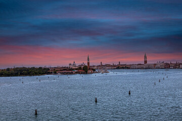 sunset over the harbor