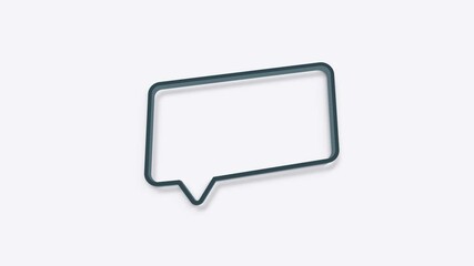 Aufkleber - Chat, speech bubble 3d icon animation on white background. 4K
