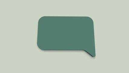 Aufkleber - Chat, speech bubble 3d icon animation on green background. 4K