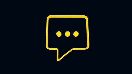 Aufkleber - Speech bubble chat icon isolated on black background. Message icon. Communication or comment chat symbol. 4K