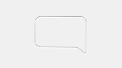 Poster - Chat, speech bubble 3d icon animation on white background. 4K