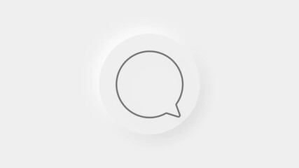 Aufkleber - Chat, speech bubble 3d icon animation on white background. 4K