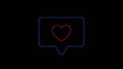 Poster - Neon Frame heart like social network white background