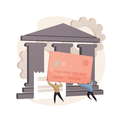 Sticker - Banking operations abstract concept vector illustration.