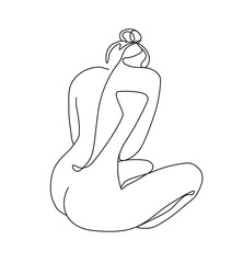 Wall Mural - abstract minimalistic female body. modern single line art. woman beauty fashion concept, minimalisti