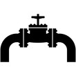 Pipe valve, oil pipeline with tap icon vector on white