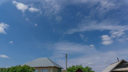 Wall Mural - Time lapse sky with floating clouds Flying clouds nature background amazing Time lapse