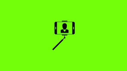 Poster - Man take selfie monopod icon animation