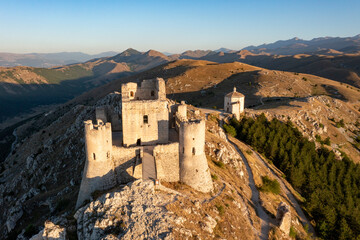 Wall Mural - Aerial view of the castle of Rocca Calascio in Abruzzo. a landscape in the province of L'Aquila.