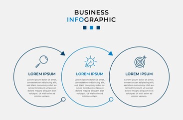 Vector Infographic design illustration business template with icons and 3 options or steps. Can be used for process diagram, presentations, workflow layout, banner, flow chart, info graph