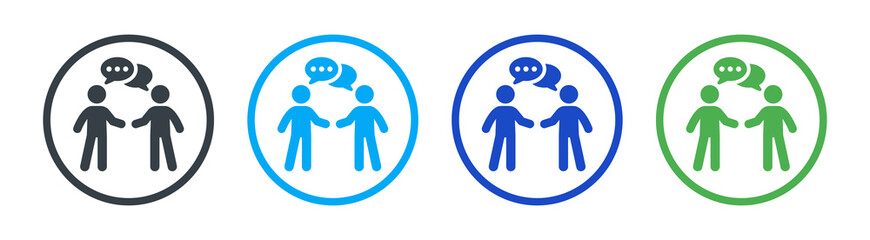 Poster - Two man making conversation icon vector illustration. Communication concept