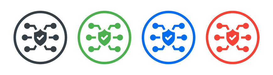 Poster - Shield check mark with circuit technology icon vector illustration.