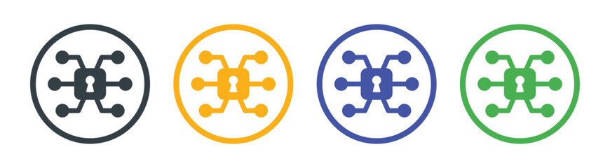 Aufkleber - Cyber security icon. Safety encryption sign symbol.