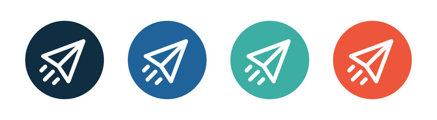 Poster - Paper plane icon. Symbol of sending message. Communication button sign.