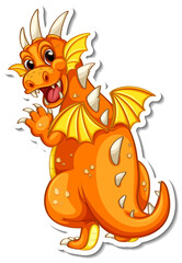 Canvas Print - Cute Dragon cartoon character sticker