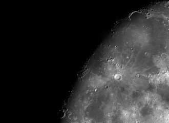 Wall Mural - lunar surface. photo of the moon through a telescope. big moon.