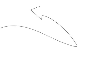 Poster - self drawing animation of single continuous line draw backward direction arrow shape symbol. undo ac