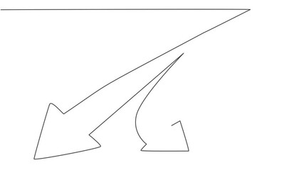 Poster - animated self drawing of continuous one line draw branch path wat with arrow symbol. way of success 