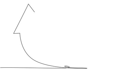 Poster - Self drawing animation of single one line draw young success up rising sales report graph sign. Business financial market growth minimal concept. Continuous line draw. Full length animated.