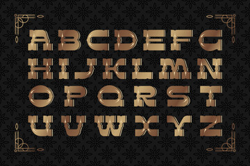 Wall Mural - Old school western style typeface with seamless pattern background