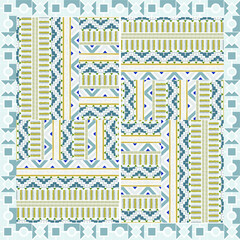 Poster - Elegant abstract scarf pattern design with ethnic and floral ornament. Hijab motif design 