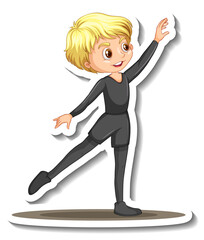 Sticker - Sticker design with a ballerin boy dances cartoon character