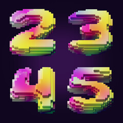 Poster - 3d rendering of colorful letters made of cube blocks.
