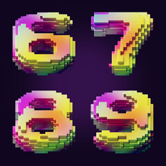 Poster - 3d rendering of colorful letters made of cube blocks.